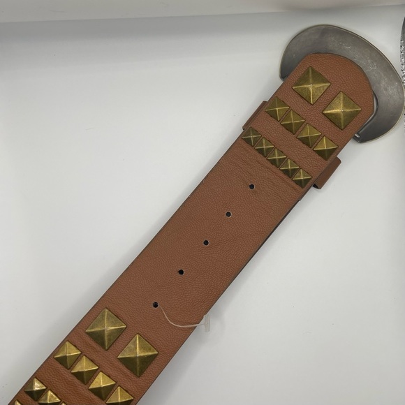 Brown Brass Studded Belt - Picture 4 of 13